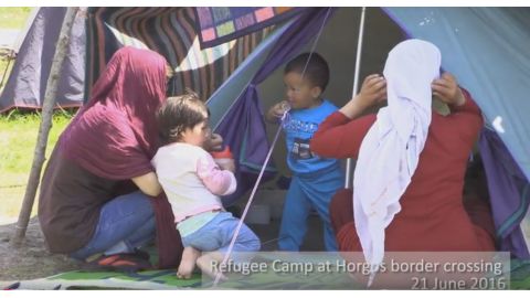 Refugee camp at Horgos border crossing 2016 