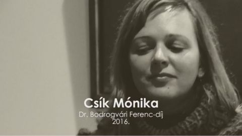 Csík Mónika - Dr. Bodrogvári Ferenc - díj 